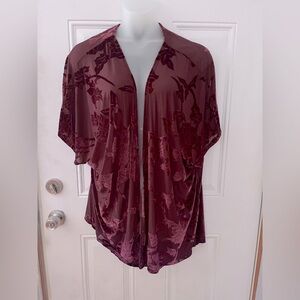 Torrid Burgundy Floral Kimono